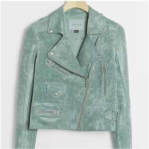 Blank NYC Moto Jacket Anthropologie Teal XS